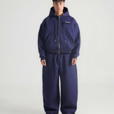 THE B4SE / WIDE-LEG SWEATPANTS - NAVY