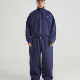 THE B4SE / WIDE-LEG SWEATPANTS - NAVY