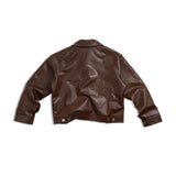 RECLAIM JOY LEATHER JACKET - BROWN