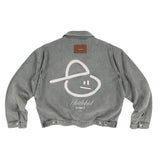 EMBLEM DENIM WORK JACKET - LIGHT BLUE