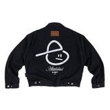 EMBLEM DENIM WORK JACKET - BLACK