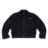 EMBLEM DENIM WORK JACKET - BLACK