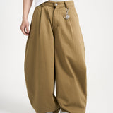 SMART HOOK WIDE LEG KHAKI PANTS [KC GIFT] - DUST
