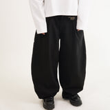 SMART HOOK WIDE LEG KHAKI PANTS [KC GIFT] - BLACK
