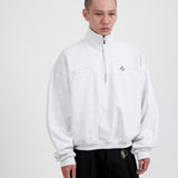 CASUAL QUATER ZIP - HEATHER GRAY