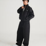 THE B4SE / WIDE-LEG SWEATPANTS - BLACK