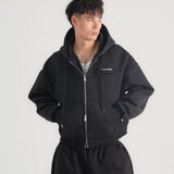 THE B4SE / BOXY ZIP UP - BLACK