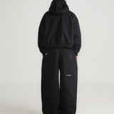 THE B4SE / WIDE-LEG SWEATPANTS - BLACK