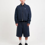 TINY POCKET WIDE-LEG SHORT JEANS [KC GIFT] - DARK BLUE