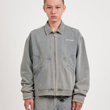 EMBLEM DENIM WORK JACKET - LIGHT BLUE