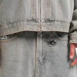 TINY POCKET WIDE-LEG SHORT JEANS [KC GIFT] - LIGHT BLUE