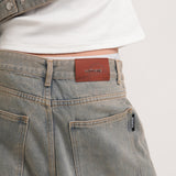 TINY POCKET WIDE-LEG SHORT JEANS [KC GIFT] - LIGHT BLUE