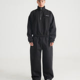 THE B4SE / BOXY HALF ZIP  - BLACK