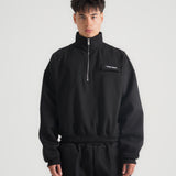 THE B4SE / BOXY HALF ZIP  - BLACK