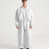 THE B4SE / BOXY HALF ZIP  - HEATHER GRAY