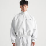 THE B4SE / BOXY HALF ZIP  - HEATHER GRAY