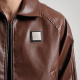 RECLAIM JOY LEATHER JACKET - BROWN