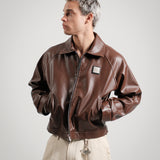 RECLAIM JOY LEATHER JACKET - BROWN