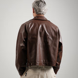 RECLAIM JOY LEATHER JACKET - BROWN