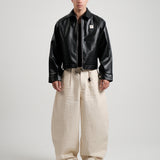 RECLAIM JOY LEATHER JACKET - BLACK