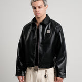 RECLAIM JOY LEATHER JACKET - BLACK