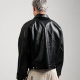 RECLAIM JOY LEATHER JACKET - BLACK