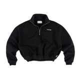 THE B4SE / BOXY HALF ZIP  - BLACK