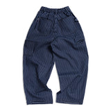 SMART HOOK WIDE LEG KHAKI PANTS [KC GIFT] - STRIPED LIGHT BLUE