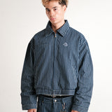 URBAN DENIM WORK JACKET - STRIPED LIGHT BLUE
