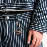 TINY POCKET WIDE-LEG SHORT JEANS [KC GIFT] - STRIPED LIGHT BLUE