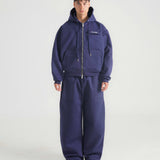 THE B4SE / STRAIGHT-LEG SWEATPANTS - NAVY